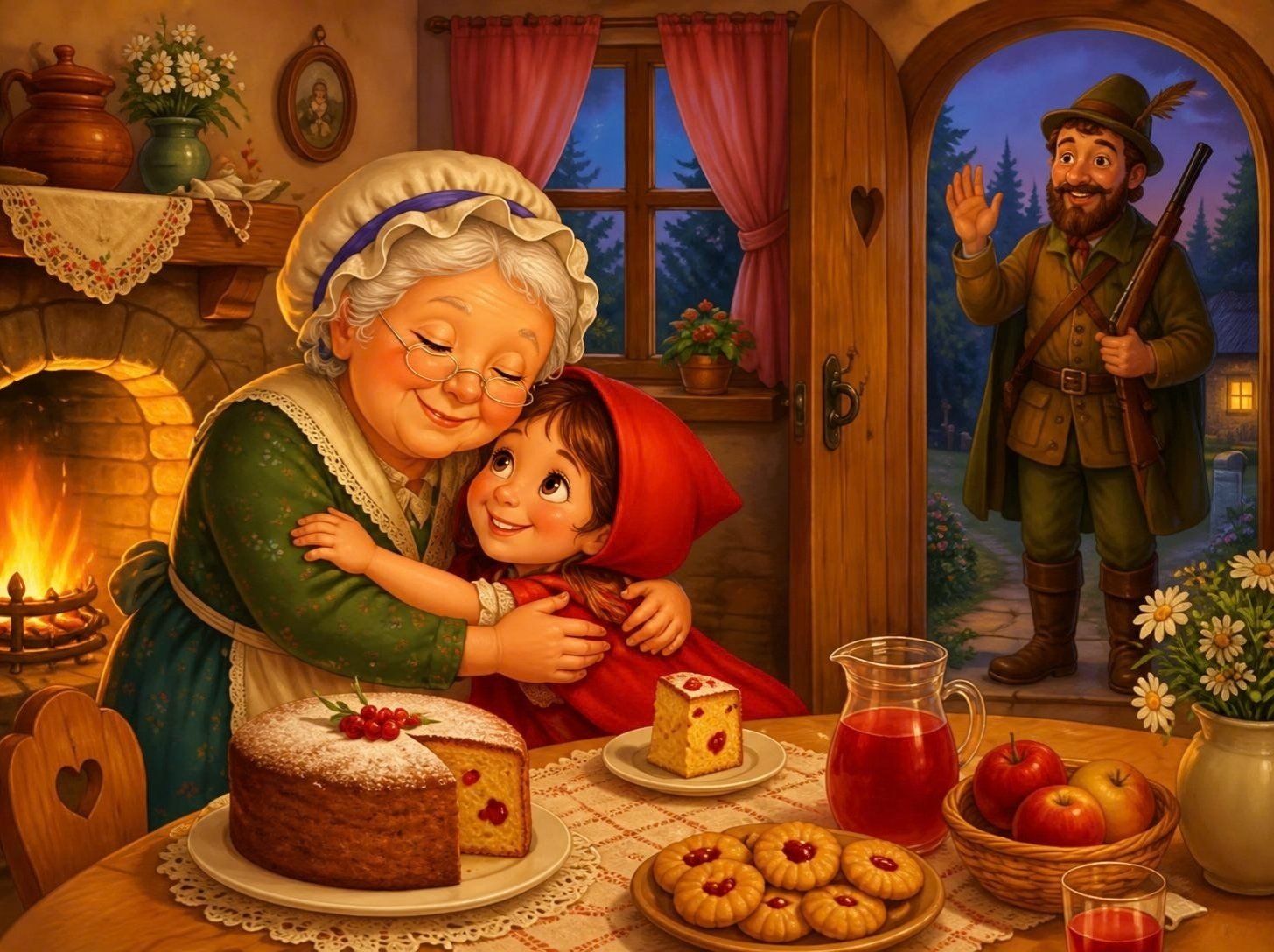 Baka grli Crvenkapu, a lovac stoji na vratima Baka grli Crvenkapu, a lovac stoji na vratima